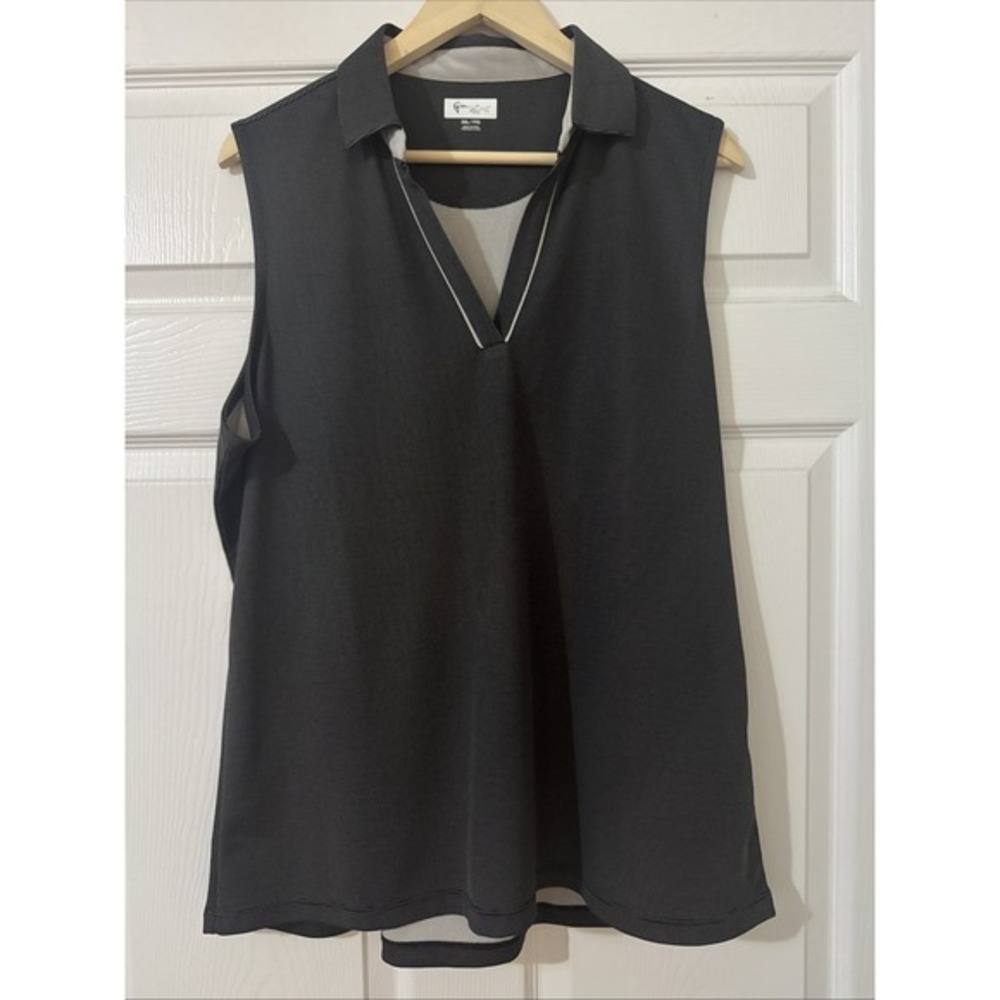 Greg Norman Collection Men's Sleeveless Golf Polo XXL‎  Gray performance